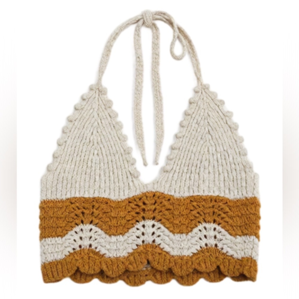 NWT ZARA Crochet Halter Top